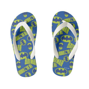Electric Up Batman - The Dark Knight Pattern Kid's Flip Flops