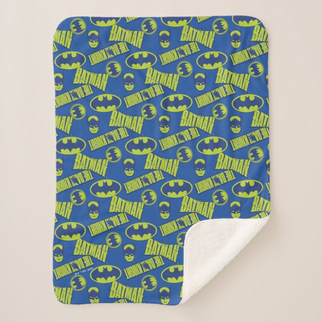 Electric Up Batman - The Dark Knight Pattern Sherpa Blanket (Front)