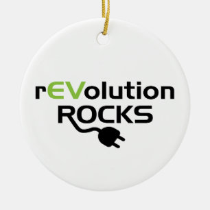 Electric Vehicles Rocks - EV Ceramic Ornament