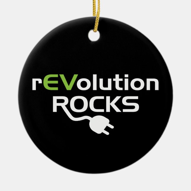 Electric Vehicles Rocks - EV Ceramic Ornament (Front)