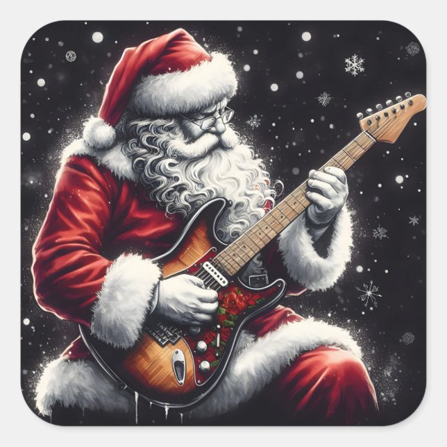 Electric Vibes as Santa Shreds Festively Square Sticker (Front)