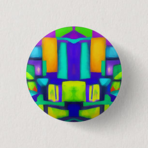 Electric Vibes Dreams Stylish Vintage Abstract Art 1 Inch Round Button