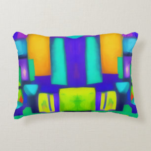 Electric Vibes Dreams Stylish Vintage Abstract Art Accent Pillow
