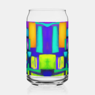 Electric Vibes Dreams Stylish Vintage Abstract Art Can Glass