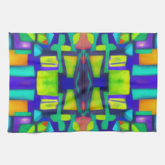 Electric Vibes Dreams Stylish Vintage Abstract Art Kitchen Towel