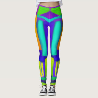 Electric Vibes Dreams Stylish Vintage Abstract Art Leggings