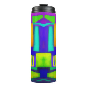 Electric Vibes Dreams Stylish Vintage Abstract Art Thermal Tumbler