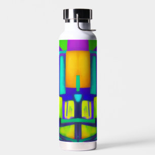 Electric Vibes Dreams Stylish Vintage Abstract Art Water Bottle