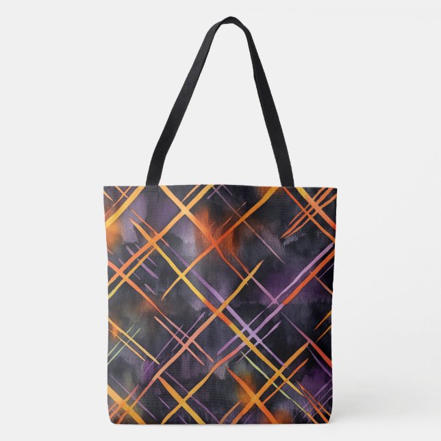 Electric Web – A Halloween Grid in Motion Tote Bag (Front)