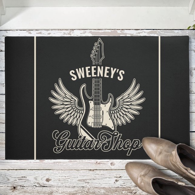 Electric Wings Guitarist Personalized Guitar Shop Doormat (Creator Uploaded)