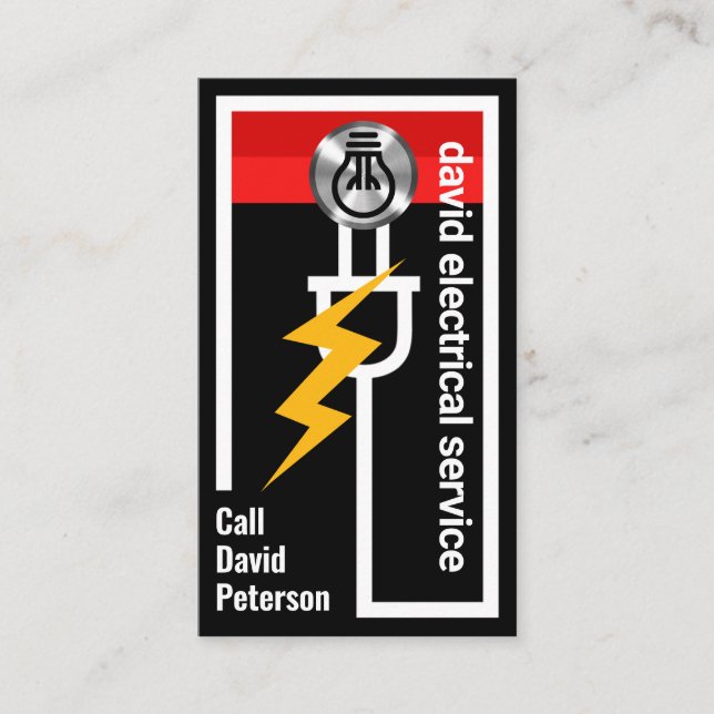 Electric Wiring Circuit Powers Bulb Business Card (Front)