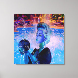 Electric witch canvas print