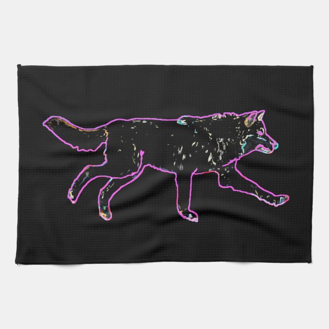 Electric Wolf Kitchen Towel (Horizontal)
