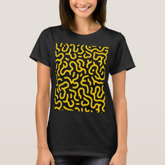Electric Yellow Reaction Diffusion Abstract Cyberp T-Shirt