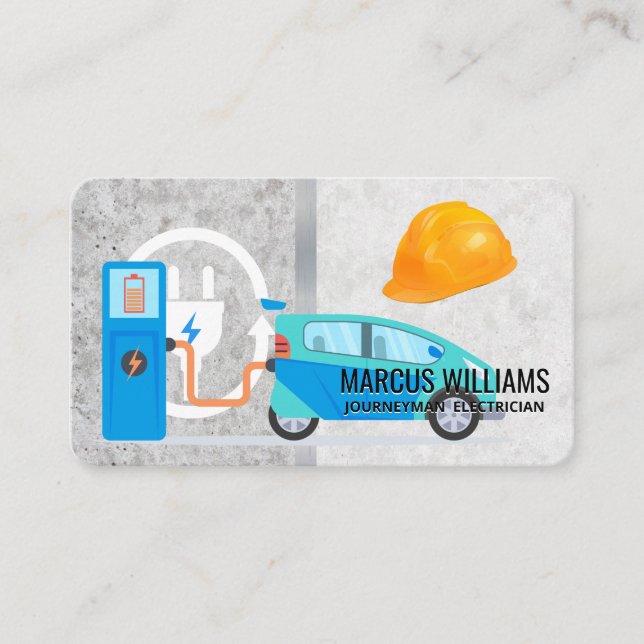 Electrical Cars | Hardhat | Engineer Business Card (Front)