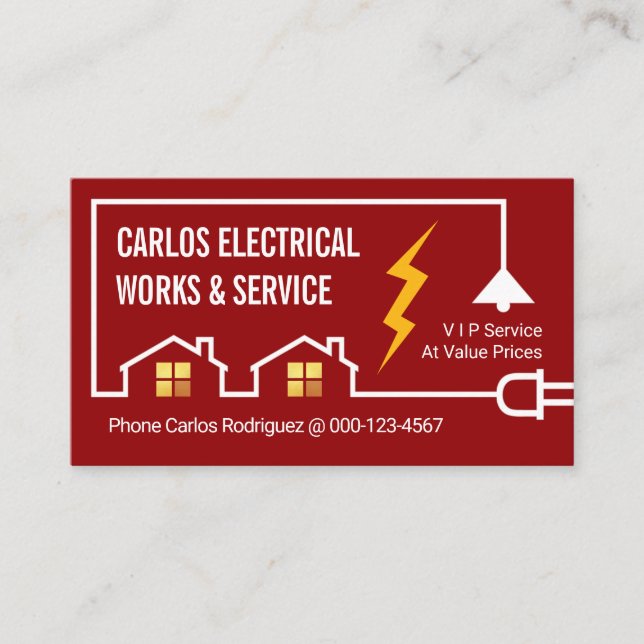 Electrical Circuit Building Power Line Business Card (Front)