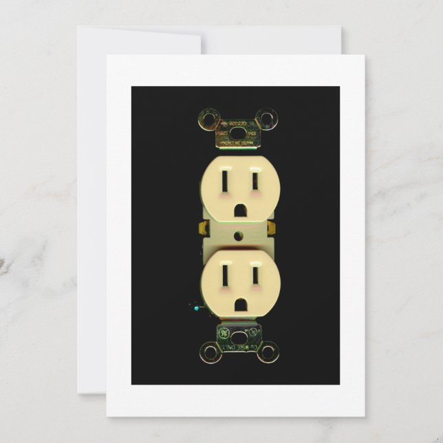 Electrical contractor outlet electricians business invitation (Front)