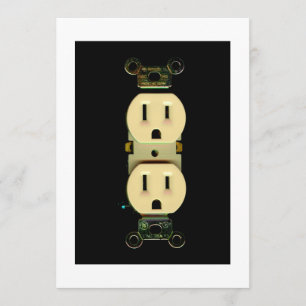 Electrical contractor outlet electricians business invitation