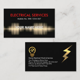 Electrical Current Powers Your Name Business Card