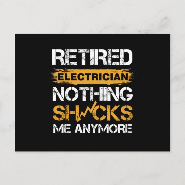 Electrical Electricity Tradesman Wiring Retired El Postcard (Front)