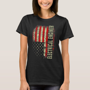 Electrical Engineer 4th July US Flag Patriotic Eng T-Shirt