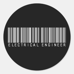 Electrical Engineer Bar Code Classic Round Sticker