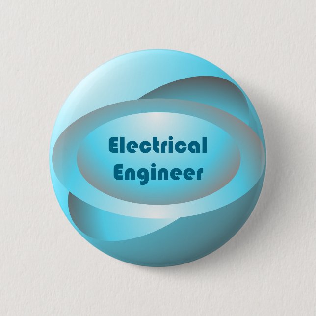 Electrical Engineer Blue 2 Inch Round Button (Front)