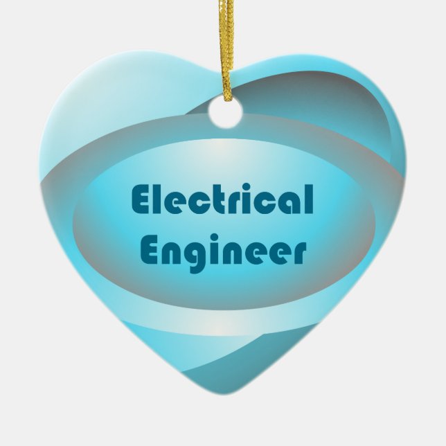 Electrical Engineer Blue Ceramic Ornament (Front)