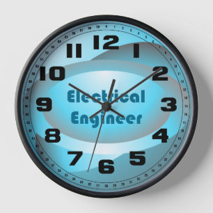 Electrical Engineer Blue Clock