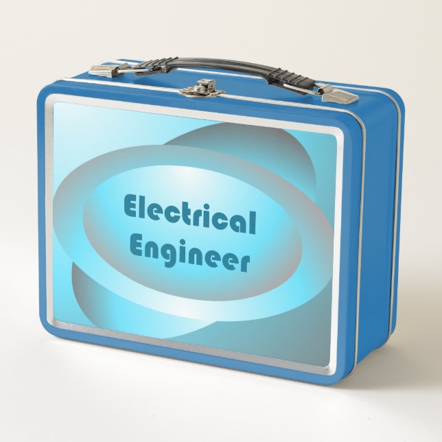 Electrical Engineer Blue Metal Lunch Box (Front)