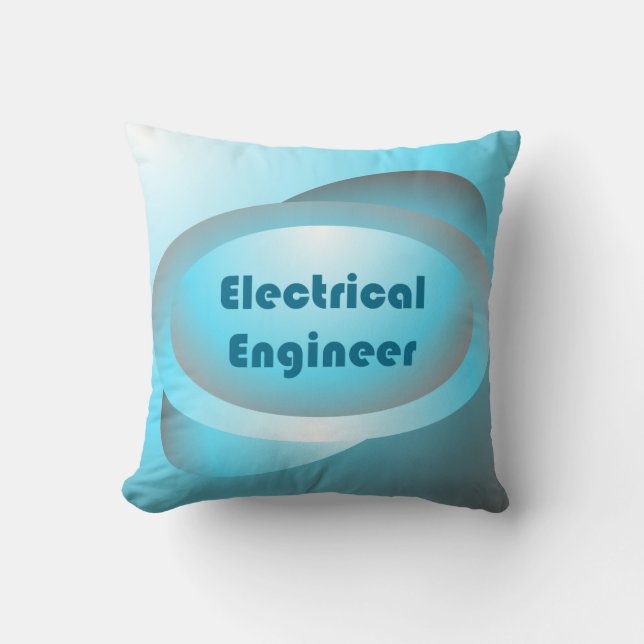 Electrical Engineer Blue Throw Pillow (Front)