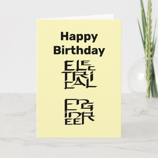 Electrical Engineer Character Birthday Card (Front)