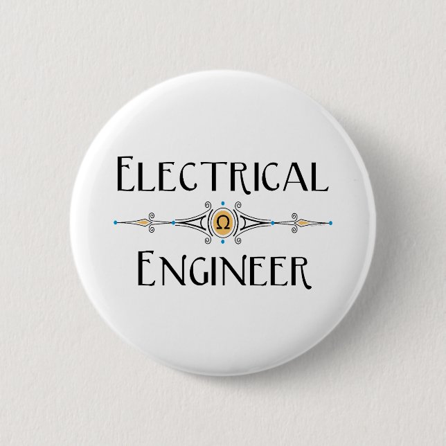 Electrical Engineer Decorative Line  2 Inch Round Button (Front)