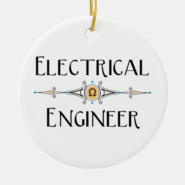Electrical Engineer Decorative Line  Ceramic Ornament (Front)