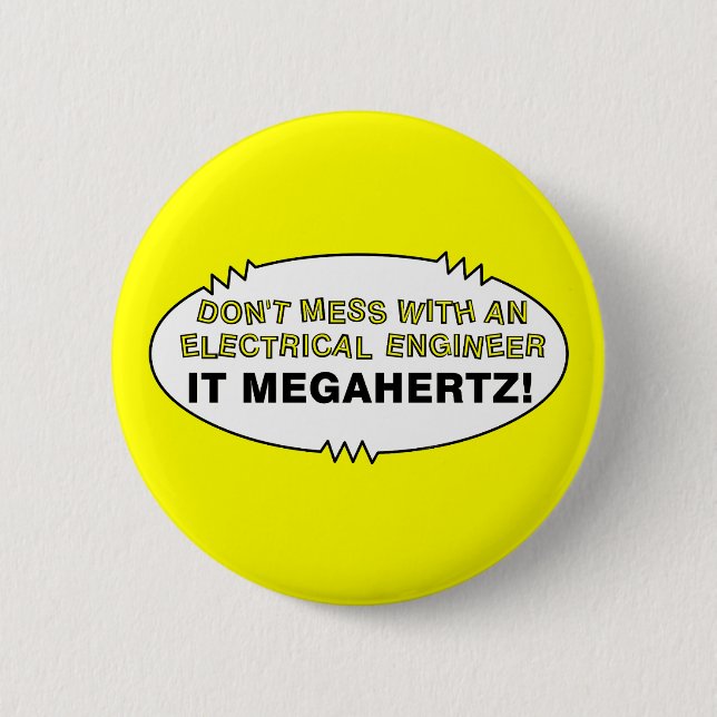 Electrical Engineer Megahertz Oval 2 Inch Round Button (Front)