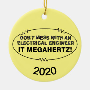 Electrical Engineer Megahertz Oval Ceramic Ornament