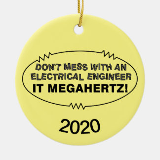 Electrical Engineer Megahertz Oval Ceramic Ornament