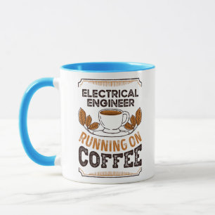 Electrical Engineer running on Coffee Caffeine Gif Mug