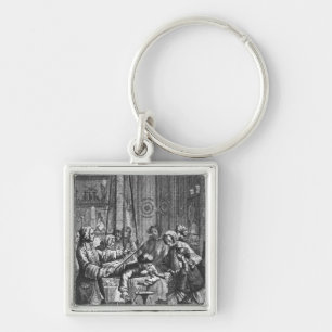Electrical experiment made on a man keychain
