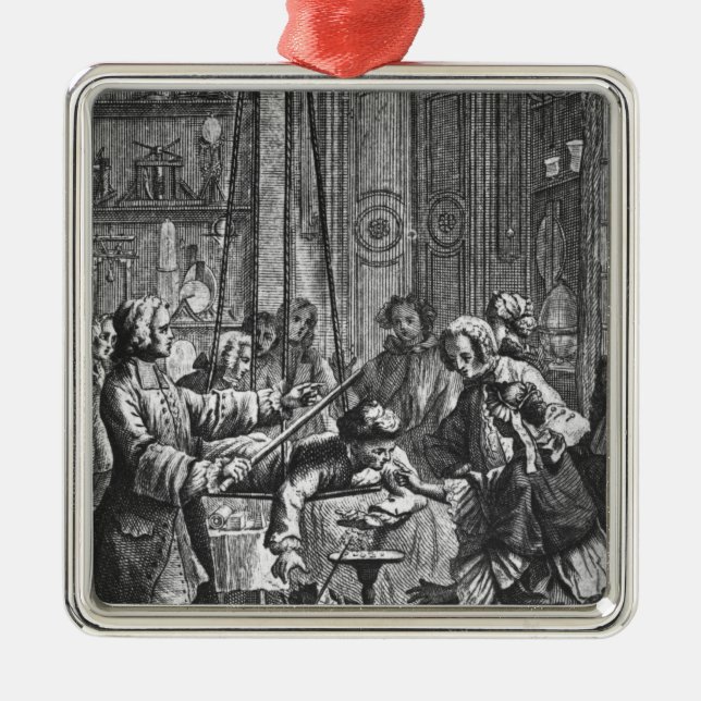 Electrical experiment made on a man metal ornament (Front)