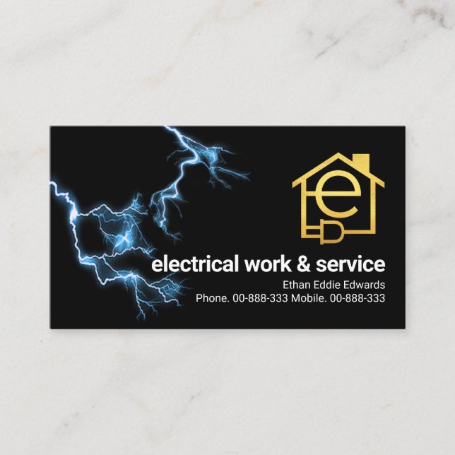 Electrical Lighting Home Wiring Business Card (Front)
