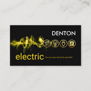 Electrical Lightning Powers Electric Icons Business Card