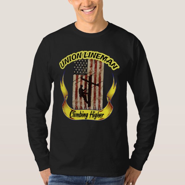 Electrical Lineman Cableman Stuff Electric Pole Cl T-Shirt (Front)