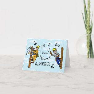 Electrical Lineman Unsung Hero Greeting Card