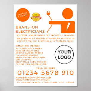 Electrical Man, Electrician Advertising Poster