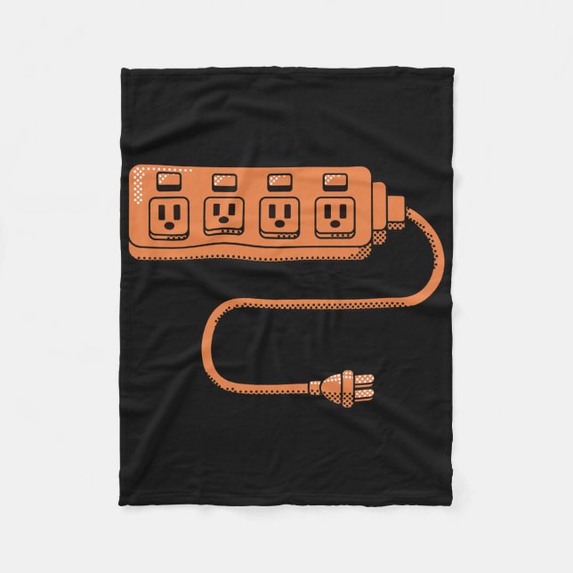 Electrical Outlet Plug And Socket Couples Hallowee Fleece Blanket (Front)