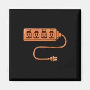 Electrical Outlet Plug And Socket Couples Hallowee Magnet