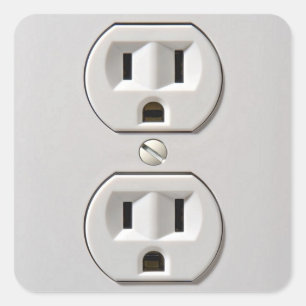 Electrical Outlet Plug-in Square Sticker