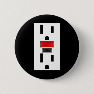 Electrical Outlet Socket Funny Halloween For Coupl 2 Inch Round Button