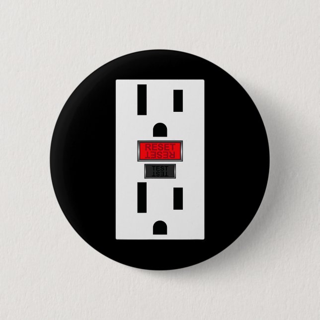 Electrical Outlet Socket Funny Halloween For Coupl 2 Inch Round Button (Front)